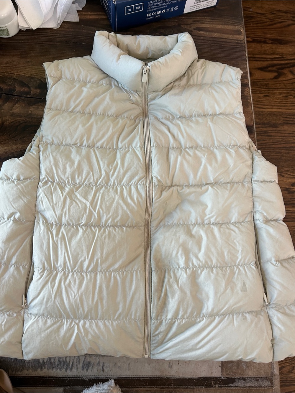 Uniqlo Light Cream Puffer Vest Jacket for Women